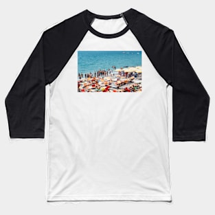 Many People on Italian Beach Defocused Baseball T-Shirt